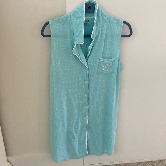 Chaps Sleeveless Nightgown with White Dots - Picture 1 of 7
